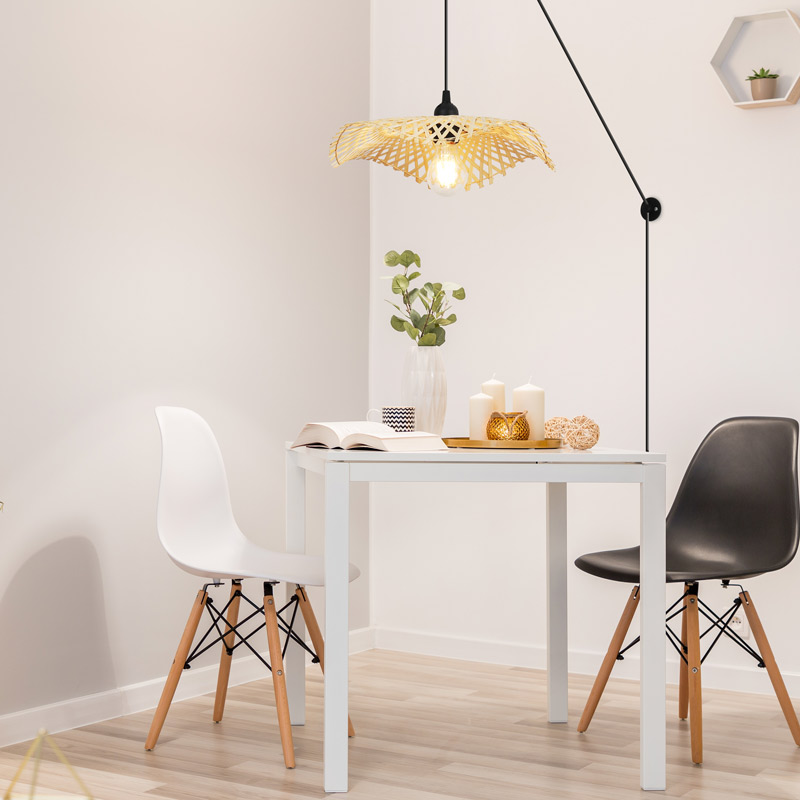 Lampe suspendue en osier